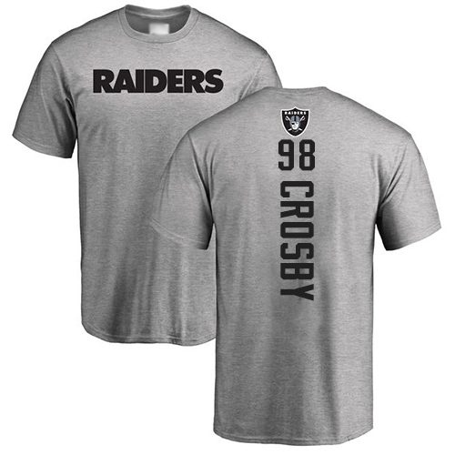 Men Oakland Raiders Ash Maxx Crosby Backer NFL Football #98 T Shirt